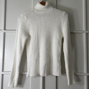 SHEIN Cozy White Turtleneck Sweater